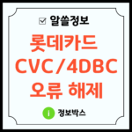 롯데카드 CVC 오류 해제